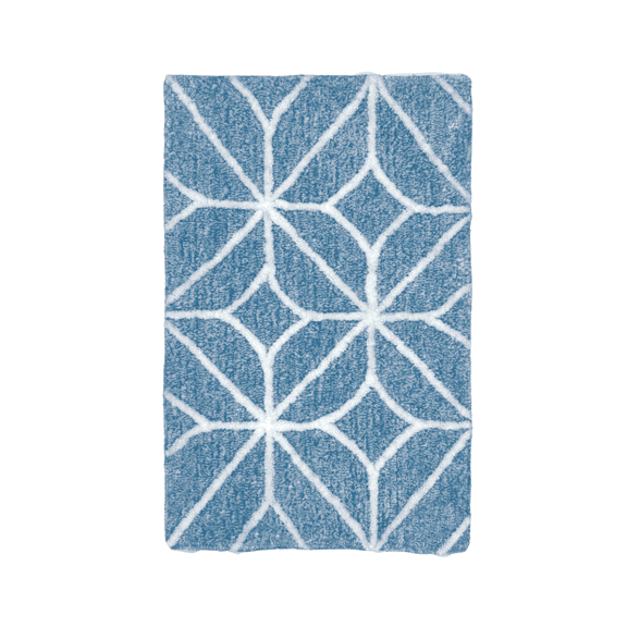 Soft&Cuddly Royal Blue 20 inch x 30 inch Bath Mat | Soft Bathroom Rug | Non-Slip, Ultra-Absorbent, Quick-Dry & Machine Washable | Stylish Geometric Decorative Shower Mat
