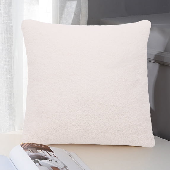 Soft Curly Faux Pillow Cover with Zipper for Couch, Sofa, or Bed - 17 x 17 Inch Decorative Cushion Case