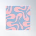 thumbnail image 1 of Soft Curves Retro Modern Abstract Pattern In Pastel Pink And Light Blue Poster Wall Art, Modern Wall Decor For Living Room Bedroom, 30x30 UNFRAMED, 1 of 3