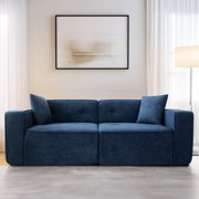 Soft Cushion 3-Seat Sofa Bed / Blue Color for Living Room Decor
