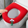 thumbnail image 1 of Soft Cushion Toilet Seat Thickened For All Seasins Toilet Seat Cover Handle For Warmth Toilet Seat Cushion With Fluff Toilet Cover Washable and Comfortable Toilet Seat Cover Pads, 1 of 9