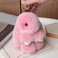 thumbnail image 1 of Soft Cute Bunny Keychain Artificial Rabbit Fur Plush Fluffy Pom pom Key Ring for Women, 1 of 9