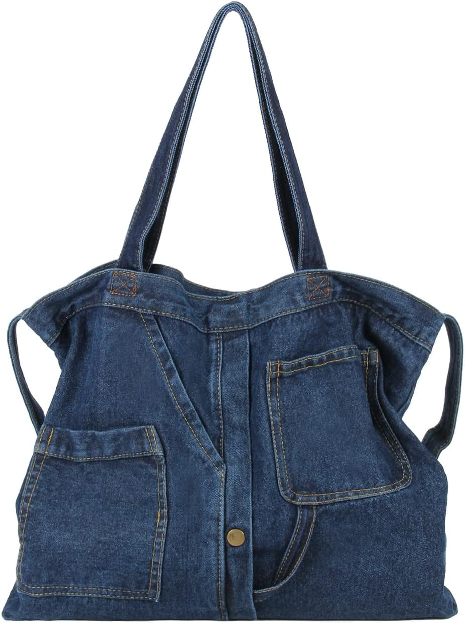 Emprier Soft Denim Hobo Handbag For Women - Roomy Retro Tote With Crossbody Strap, Great For Beach & Travel