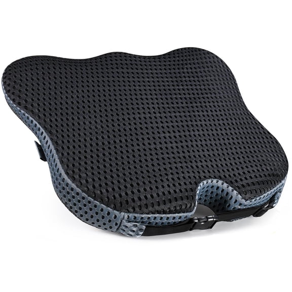 Soft Dense Memory Foam Car Seat Cushion for Driving with Wedge Design & Raised Back to Broaden Vision, Provides Comfort for Lower Back & HIPS (Passenger Use Too)