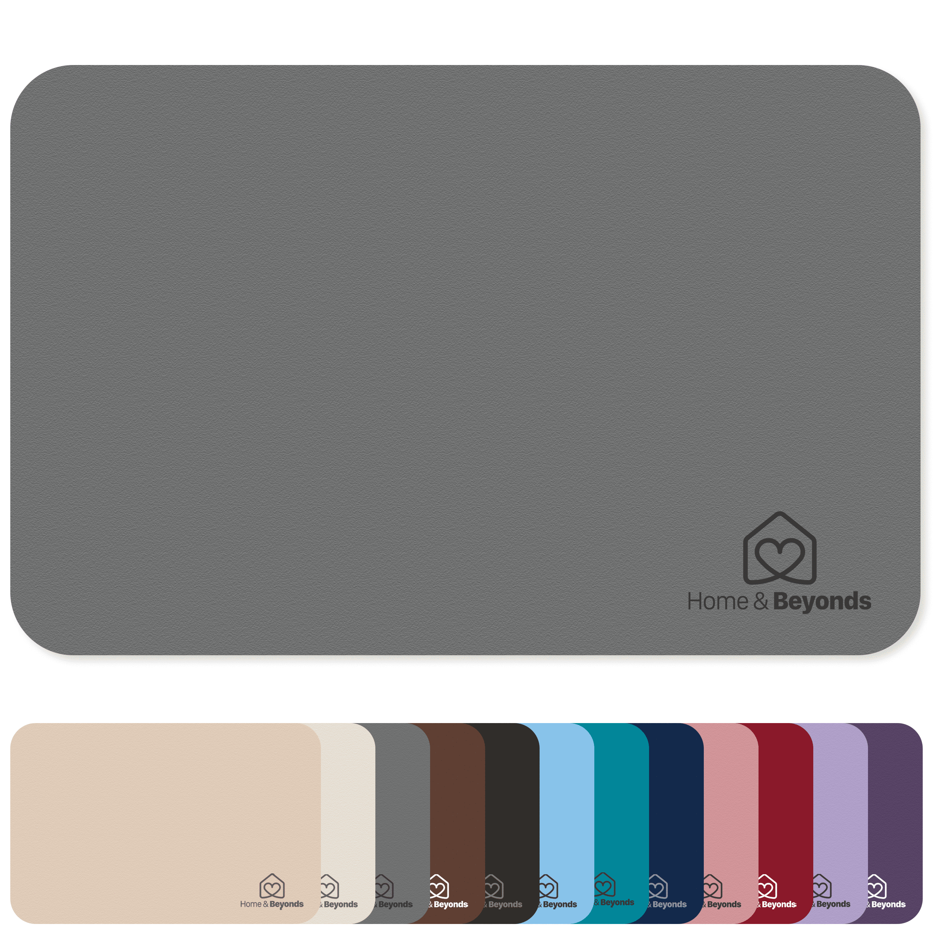 Soft Diatomite Bath Rugs - Fast Drying Water Bath Mat (Grey, Pack 1)