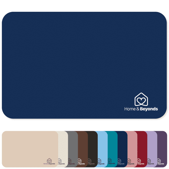 Soft Diatomite Bath Rugs - Fast Drying Water Bath Mat (Navy, Pack 1)
