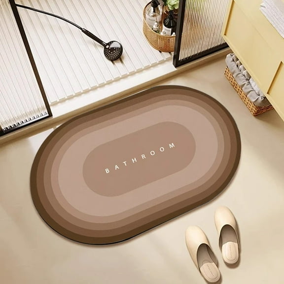 Soft Diatomite Rubber Mat, Bathroom Floor Mat, Modern Aesthetic, Waterproof Absorbent, Kitchen Entryway, Wet Room Stair, High-tech Non-slip, Natural Diatomaceous Earth, Durable Material,