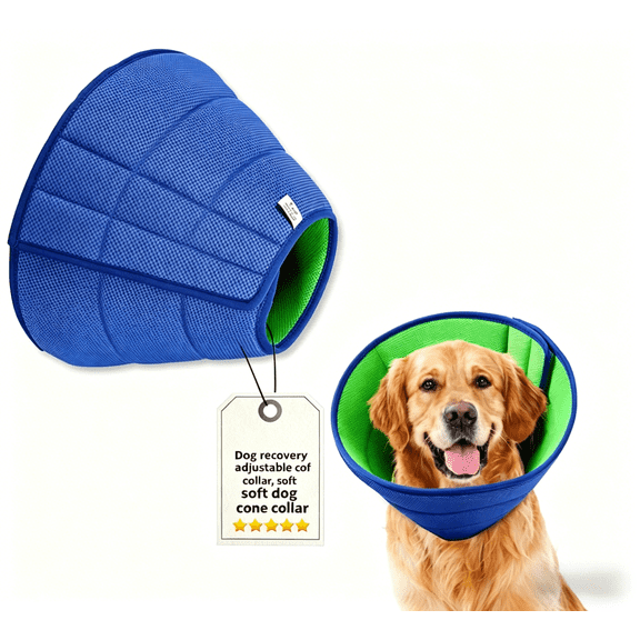 Soft Dog Cone Collar – Comfortable Cone for Dogs to Stop Licking After Surgery, Elizabethan Collar for Large Dogs, Adjustable Dog Donut Collar for Inflatable & Comfy Recovery