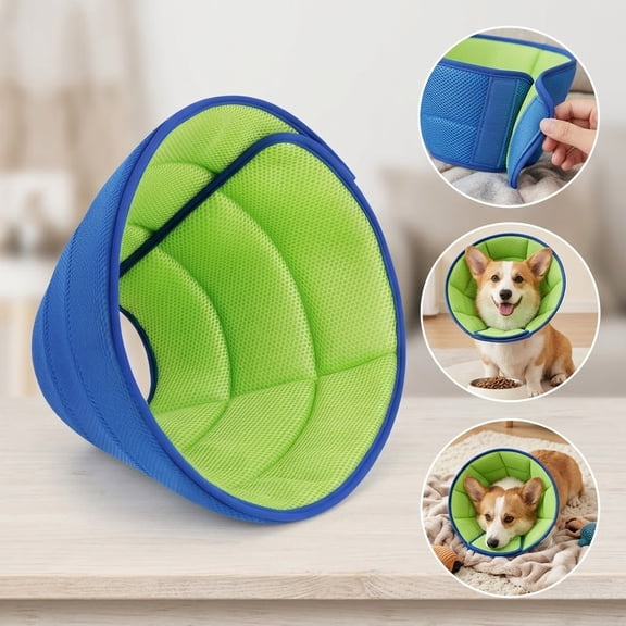 Soft Dog Cone Collar, Dog Cone Alternative to Stop Licking After Surgery, Adjustable Comfy Cones for Small/Medium/Large Dogs, Light-Weight Mesh Fabric Elizabethan Collars L