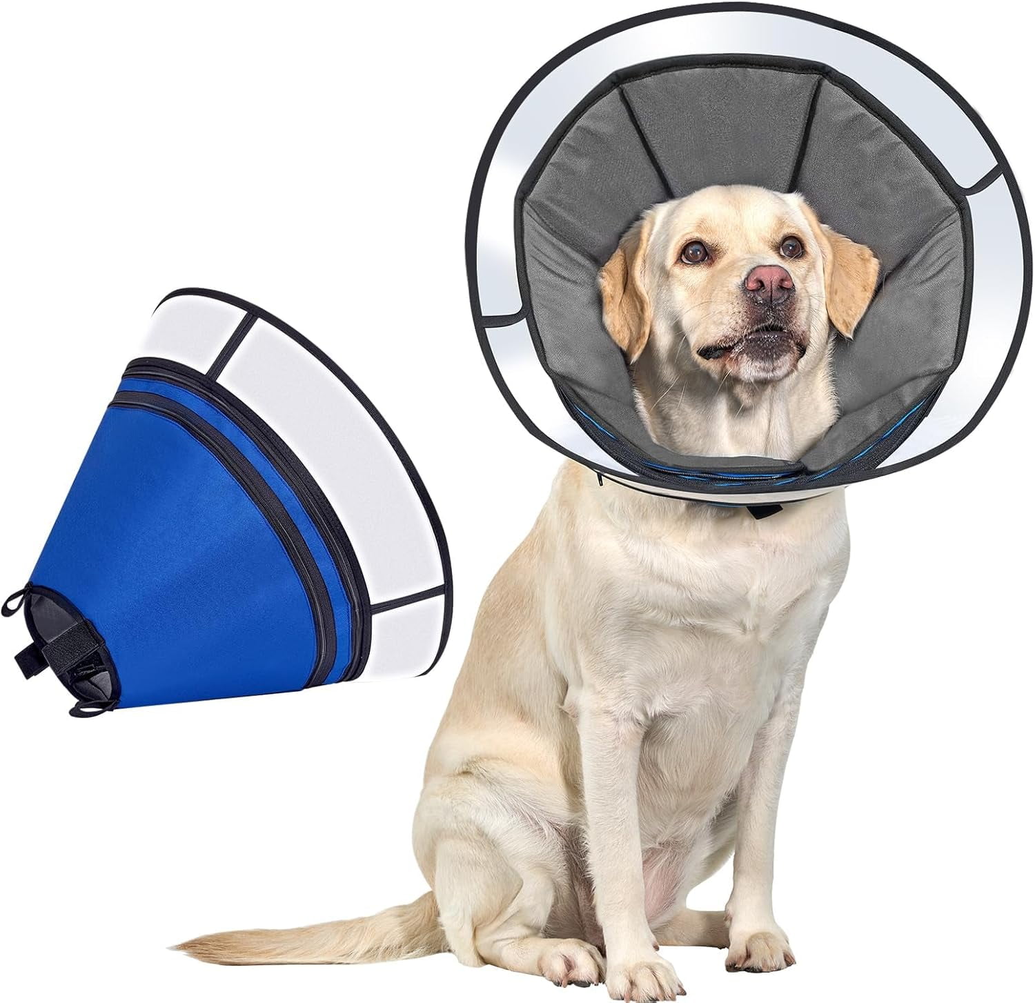 Soft Dog Cone Collar for Dogs After Surgery, Adjustable Head