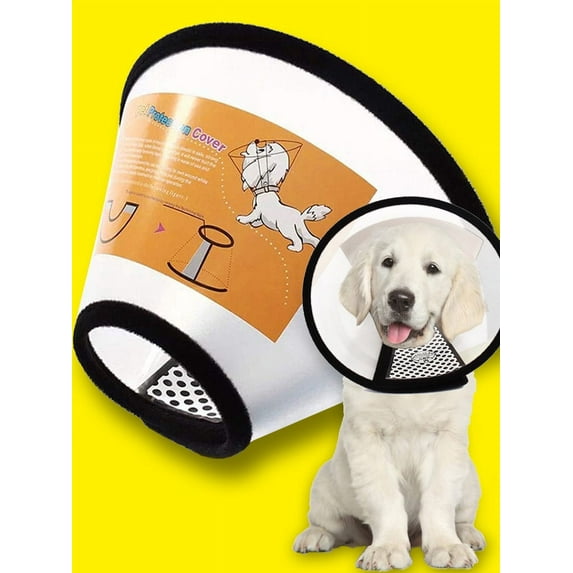 Soft Dog Cone Collar, Flexible Plastic Cone for Dogs After Surgery, Dog Recovery Collar, Adjustable Protective E-Collar for Large/Medium/Small Pet Dogs Cat, Comfy Elizabethan Collar (L)