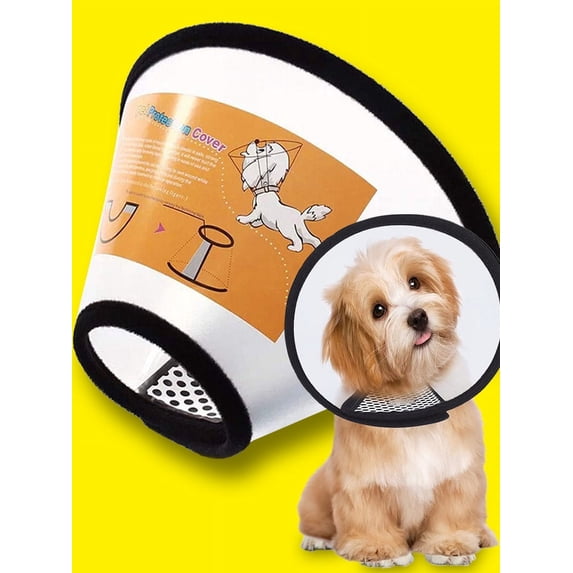 Soft Dog Cone Collar, Flexible Plastic Cone for Dogs After Surgery, Dog Recovery Collar, Adjustable Protective E-Collar for Large/Medium/Small Pet Dogs Cat, Comfy Elizabethan Collar (M)