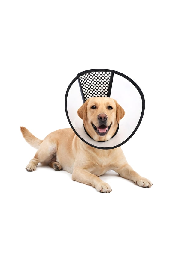 Soft Recovery Collar for Dogs, 2 Pack 8.6 Inch, Adjustable Breathable Mesh Cone with Hook & Loop, Clear Vision Design