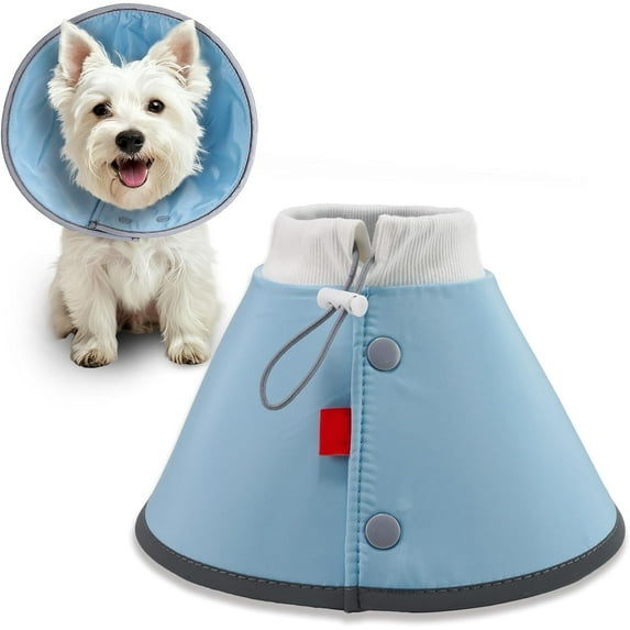 Soft Dog Cone for Small Dogs & Cats, After Surgery Dog Recovery Collar, Prevents Licking, Blue(M)