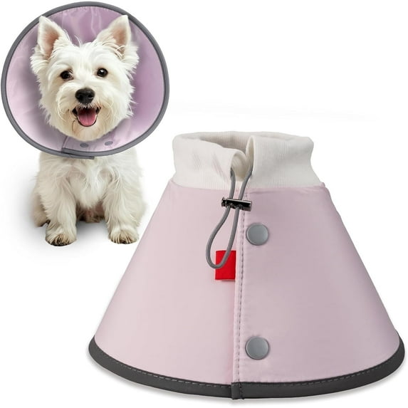 Soft Dog Cone for Small Dogs & Cats, After Surgery Dog Recovery Collar, Prevents Licking, Pink(M)
