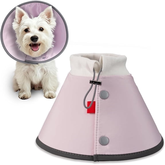 Soft Dog Cone for Small Dogs & Cats, After Surgery Dog Recovery Collar, Prevents Licking, Pink(M)