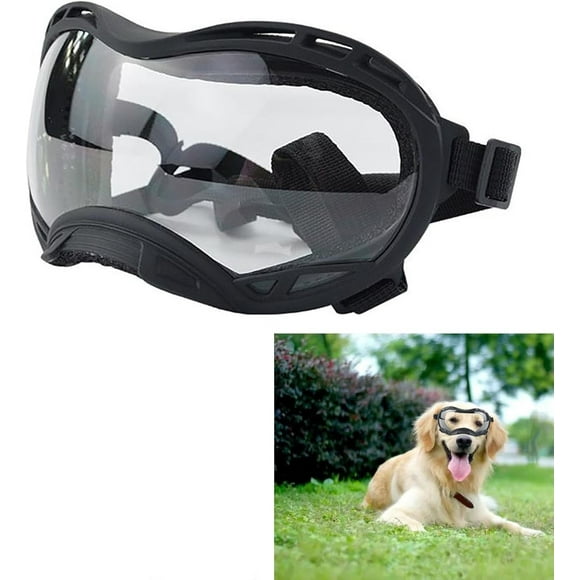Soft Dog Goggles Large Breed Anti-UV Dog Sunglasses,Large Dog Sunglasses for Medium-Large Dogs Dustproof Windproof Snowproof Sking Dog Eye Protection (Bule Frame & Blue Lens/Large)