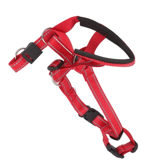 Soft Dog Halter Muzzle Padded Head Collar Breathable Safety Harness Strap Mouth Guard Prevention Mask for Training Red XL 14 Inches / 35.6 cm