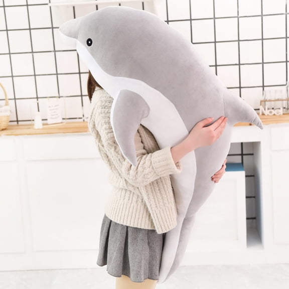 Soft Dolphin Plush Toy – Large 10.2” Stuffed Animal Pillow, Adorable Dolphin Sleeping Cushion, Perfect Cuddle Gift