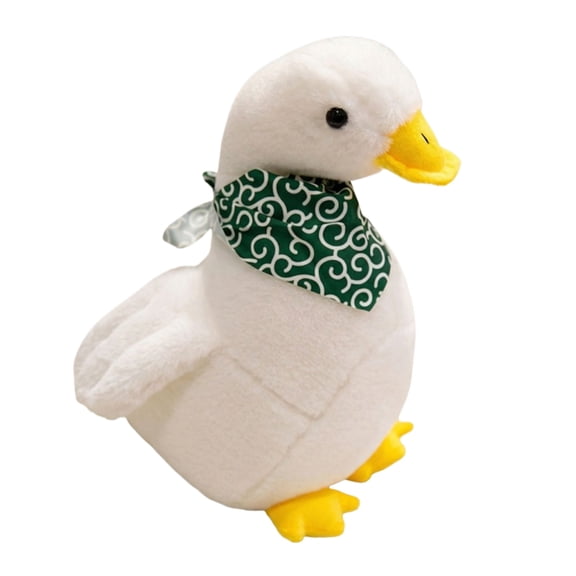 Soft Duck Plush Toy With Green Scarf, Cuddly Duck Stuffed Animal Gift For Kids, Toddlers' Birthday Present, Holiday Stocking Stuffer, Nursery Decor, Christmas Gift For Duck Lovers