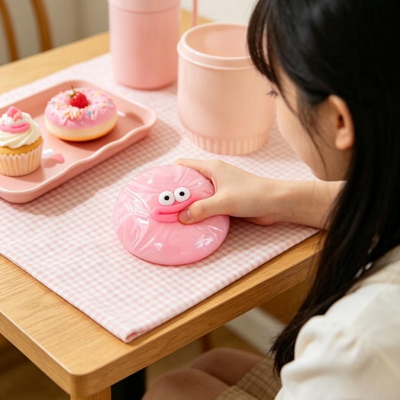 Soft Dumplingshaped Stress Ball, Hand Strengthening Squeeze Squishies, Cute Portable Fidget Squishies for Adult Office Stress Relief