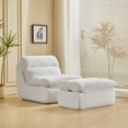 thumbnail image 1 of Soft & Durable Corduroy Compressed Lounge Chair|Compact Packaging & Recliner Ottoman, 1 of 11