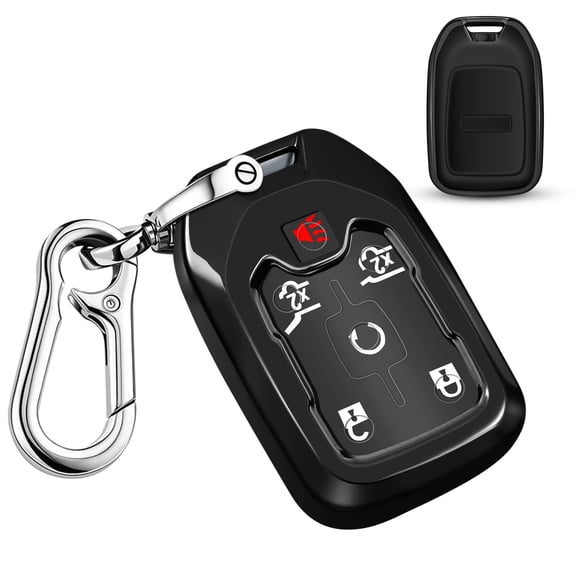 Soft Durable TPU Key Fob Protector with Keyring for 2019-2021 Chevy Silverado GMC Sierra 1500 2500HD 3500HD Terrain Acadia Yukon 3 4 5 6 Button Smart Remote
