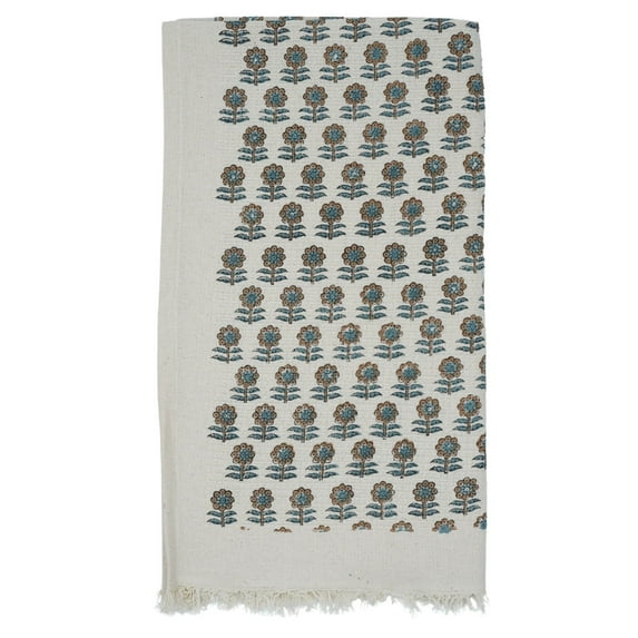 Soft & Durable Waffle Weave Cotton Hand Towel by Fabdivine – Hand Block Print, 17" x 32", Set of 2, Anamika