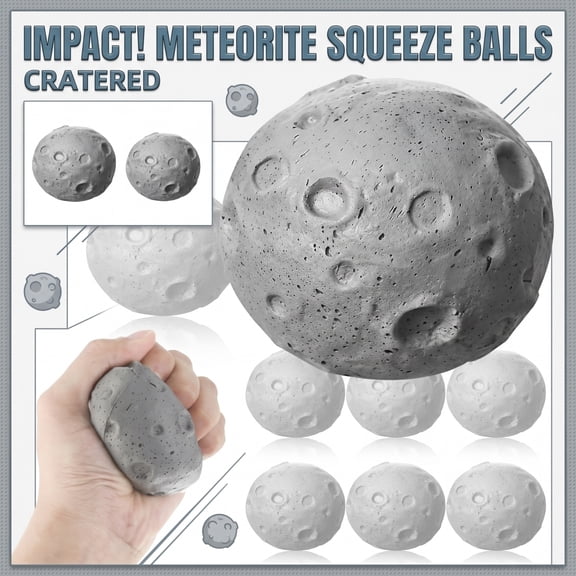 Soft EVA Foam Slow Rising Meteorite Ball Stress Reliever for Adults, 2.75 Inch Crater Texture Squishy Sphere for Office Desk Decor, Calm Down Fidget Kit with Resilient Softness
