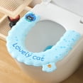 thumbnail image 1 of Soft EVA Toilet Seat Cushion – Waterproof Washable Non-Slip Universal Fit U Shape Thick Padded Toilet Seat Cover for Home Bathroom (Blue), 1 of 6