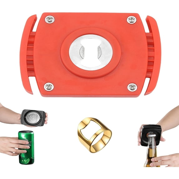 Soft Edge Can Opener for Easy Top Removal and Safe Cutting | Bottle & Can Opener Tool for Smooth Edges and Efficient, 3.93×2.75 inch, Red