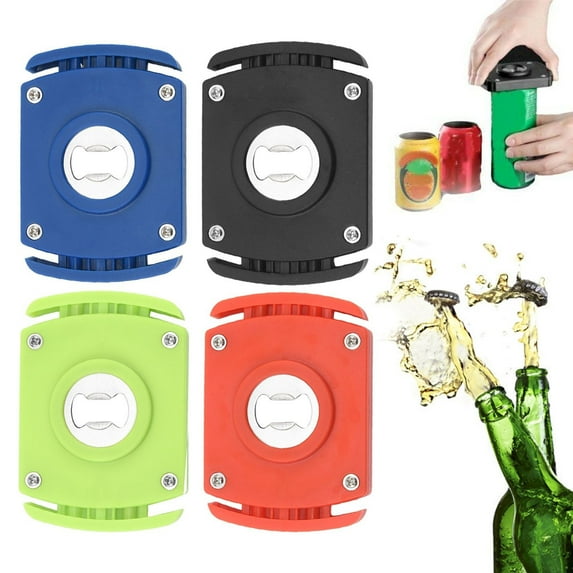Soft Edge Safety Can Opener 2025 - Manual Beverage Can Opener for Beer, Soda, Energy Drinks (8-19 oz), Ergonomic Grip, Rustproof ABS & Stainless Steel, Portable Bar Tool for Home, Camping, Parties