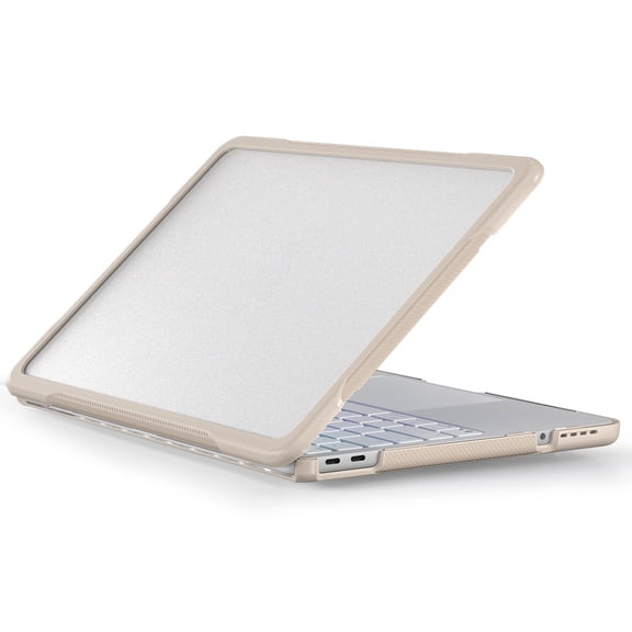 Soft Edge TPU PC Hybrid Semi-Transparent Protective Case for MacBook Neo A3404 Beige