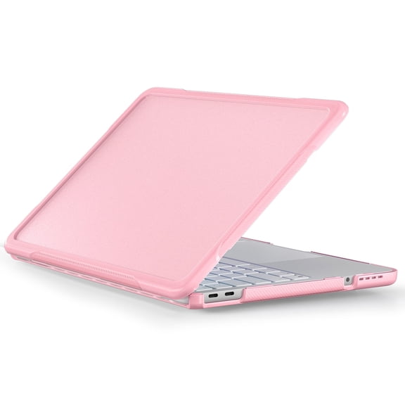 Soft Edge TPU PC Hybrid Semi-Transparent Protective Case for MacBook Neo A3404 Pink