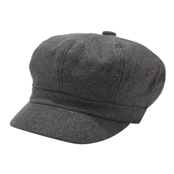 Soft Eight Panel Womens Newsboy Cabbie Cap, Vintage Visor Octagonal Beret Hat, Trendy Outdoor Sun Headwear, Lightweight Adjustable Cap for Summer Autumn Travel, Stroll and Casual Outfit,Dark Gray