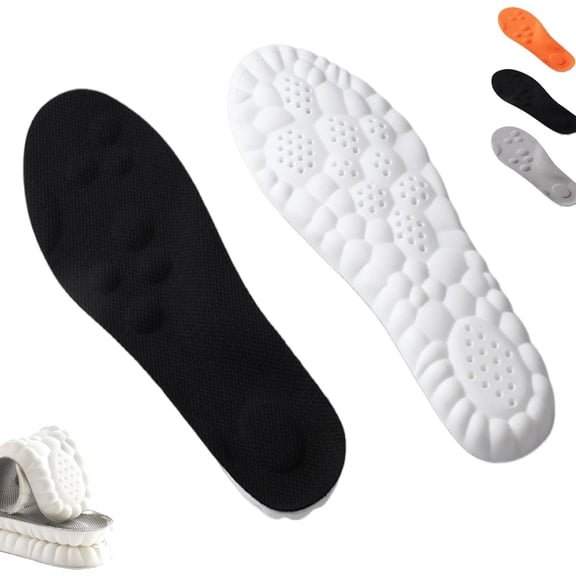 Soft Elastic Breathable Shoe Insoles,1/2/4Pairs Lightweight & Flexible PU Construction with Ventilated,Moisture-Wicking Support,Shockproof & Slip-Resistant,Customizable Fit for Men & Women