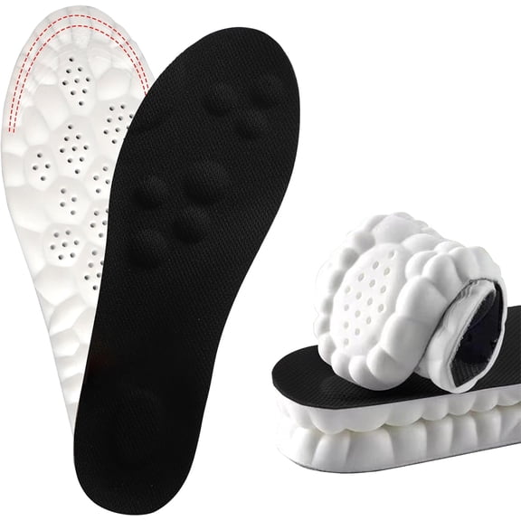2 Pairs 4D Shoe Cloud Insoles for Men Women, Memory Foam Insoles with U ...