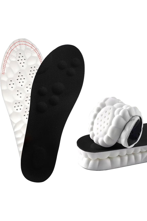 Soft Elastic Breathable Shoe Insoles, 4D Cloud Soles Inserts for Men & Women, Anti Fatigue, Shock Absorption & Foot Pain Relief