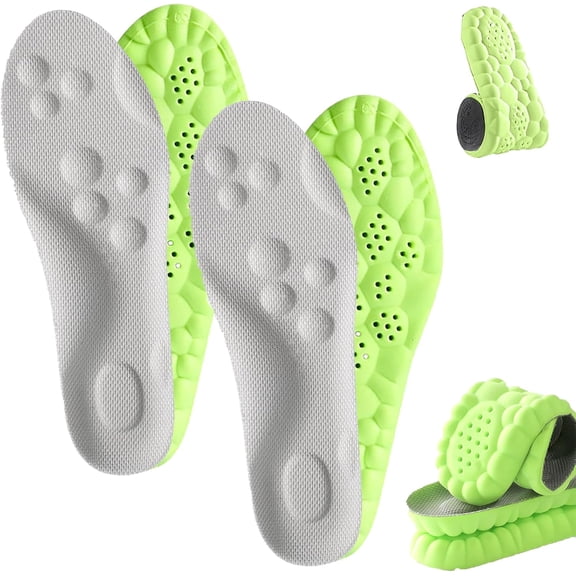 Soft Elastic Breathable Shoe Insoles, 4D Memory Foam Cloud Insoles, Comfortable  Massage Shoe Inserts with Arch Support, Trim to Fit All Shoe Types