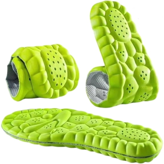 Soft Elastic Breathable Shoe Insoles, 4D Sports Shoes Insoles, High-Elasticity Latex Shock & Memory Foam Cushion for Running, Absorb-Sweat Paddings