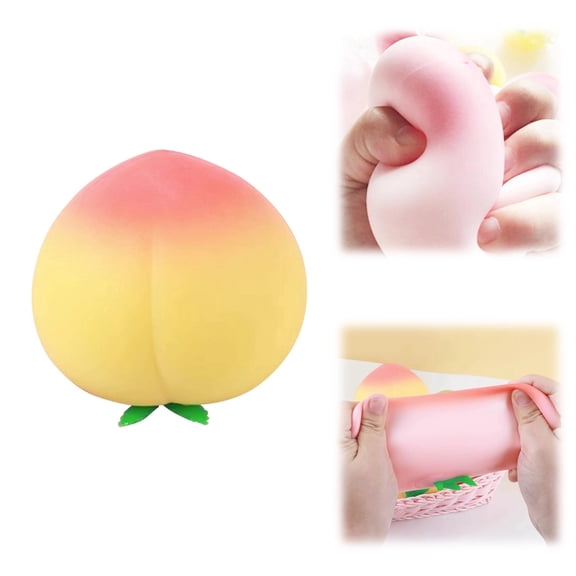 Soft Elastic Peach Shaped Stress Balls, Slow Rebound Fruit Squeeze Toys, Portable Stress Relief Fidget Toys for Daily Relaxation