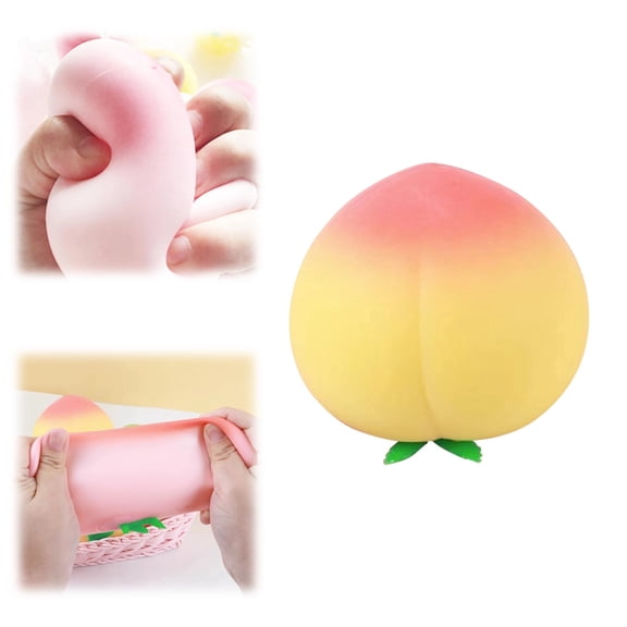 Soft Elastic Peach Shaped Stress Balls, Slow Rebound Fruit Squeeze Toys, Portable Stress Relief Fidget Toys for Daily Relaxation