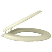 Soft Elongated Vinyl Toilet Seat, Bone - 19 Inch Soft Vinyl Cover with Comfort Foam Cushioning - Fits All Elongated Size Fixtures - Easy to Install Fantasia by Achim Home Decor