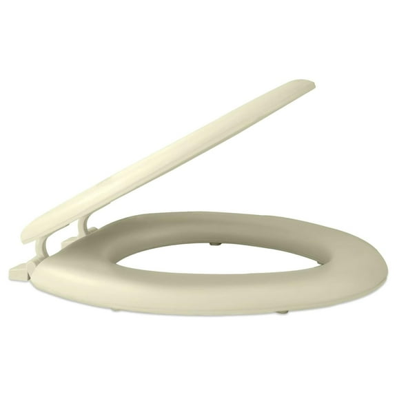 Soft Elongated Vinyl Toilet Seat, Bone - 19 Inch Soft Vinyl Cover with Comfort Foam Cushioning - Fits All Elongated Size Fixtures - Easy to Install Fantasia by Achim Home Decor