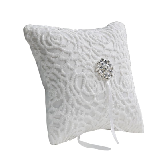 Soft Embroidered Rings Pillow European Romantics Bridal Wedding Holder Pillow for Ceremony and Party Decorations
