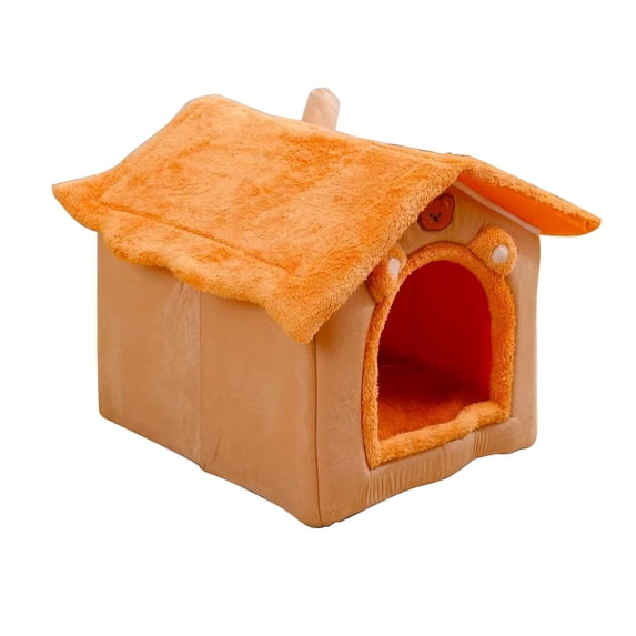 Soft Enclosed Pet Bed with Removable Cushion, Cozy and Warm House for Small to Medium Cats and Dogs, Foldable Kennel Providing a Snug Sleeping Sanctuary in Your Living Space