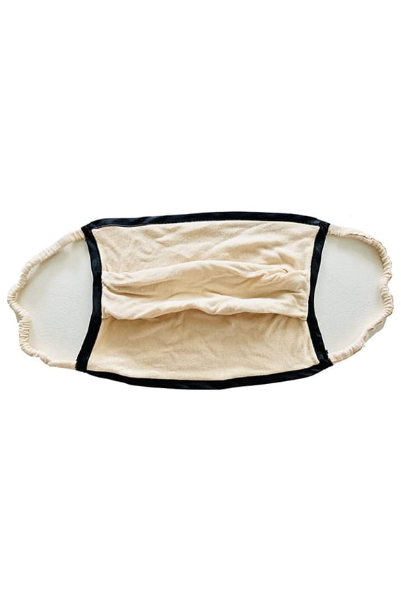 Soft Fabric Face Mask with Elastic Ear Loops, Beige, Small