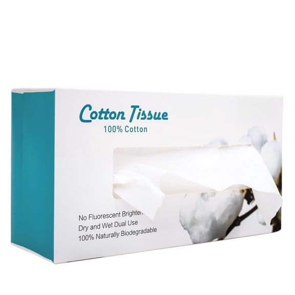 Soft Face Towels, 100% USDA Biobased Facial Towels, Unscented Cotton Tissues for Sensitive Skin, OEKO-TEX Certified Face Towelettes Disposable, Makeup Remover Dry Wipes, 600 Ct, 6 Pack