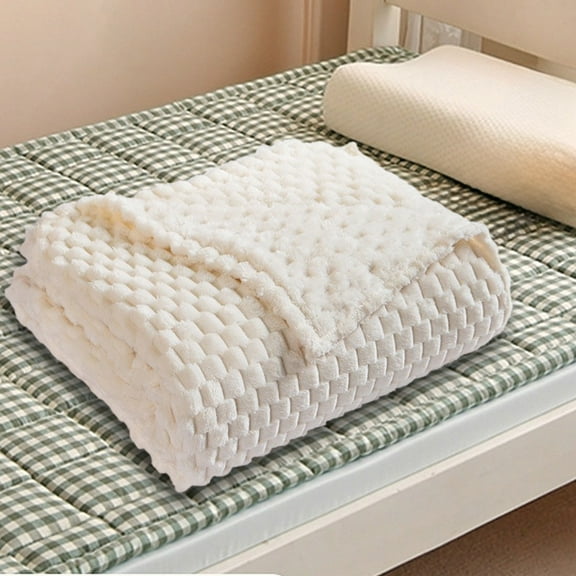 Soft Facecloth Polyester Throw Blanket, 150x100cm Lightweight Quilt for Sofa, Office, Bedroom, Machine Washable, Multiple Colors