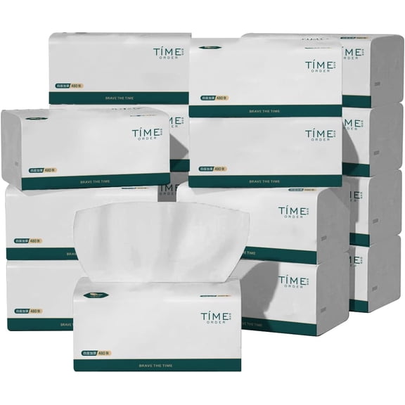 Soft Facial Tissues 7680 Total Sheets, [Not in Box] 4-Ply Ultra Strong & Soft Thick Tissues, 1920 Draws Unscented Paper Tissues for Sensitive Skin, Compact Size for Home, Office and Car 16 Soft Pack